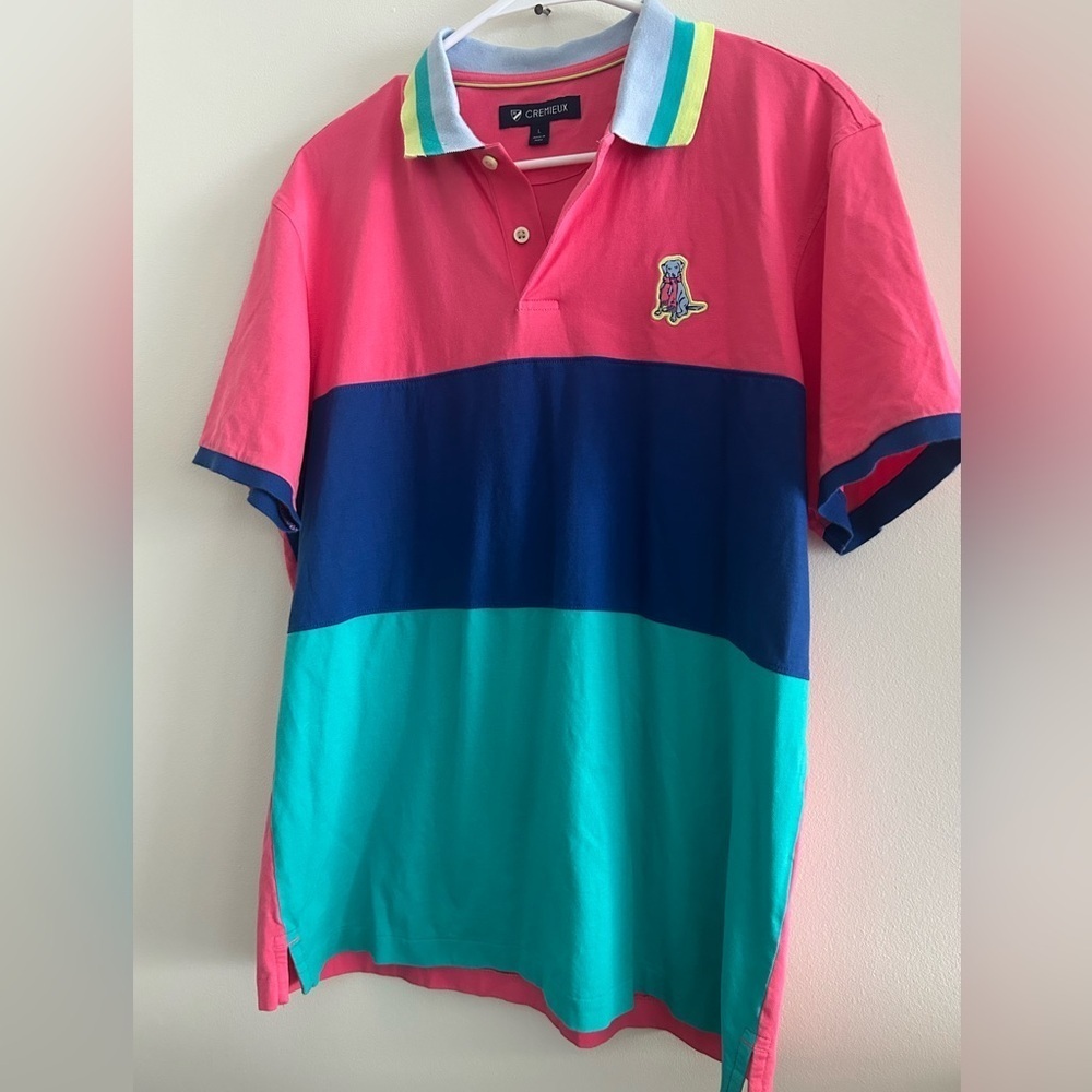 Cremieux Men’s Colorblock Polo Shirt Dog
